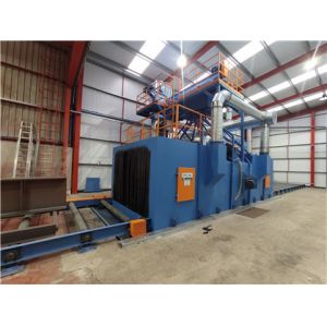 China Dustless Automatic 2.3m/Min Steel Shot Blaster Roller Conveyor type on sale