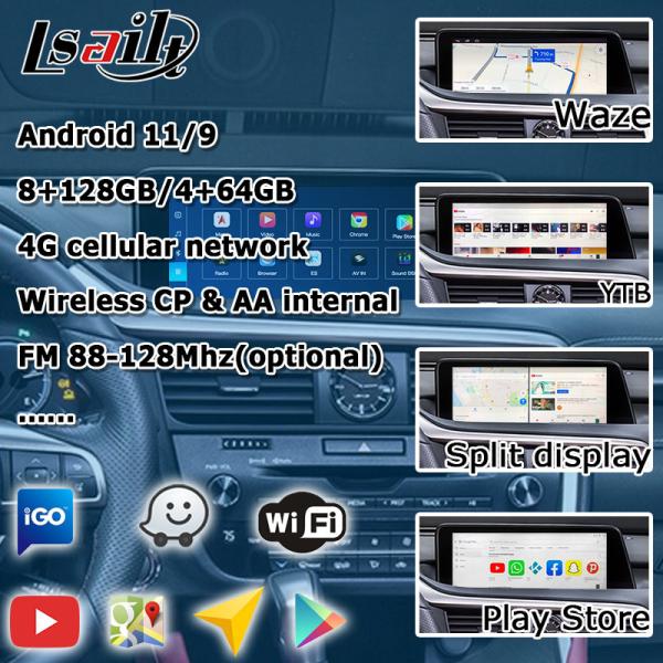 Android 8+128GB Lsailt Lexus Android carplay android auto Screen for RX350 RX450h RX300 2.0Ghz Processor