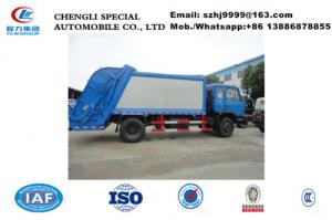  Factory selling best price Dongfeng 153 6 wheels 190hp diesel 12m3 compact garbage trucks refuse rubbish trash truck Manufactures