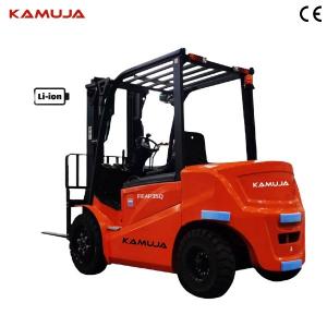  KAMUJA 3.5 Ton Lithium Battery Forklift 3 Stage Mast Lityum Forklift Manufactures