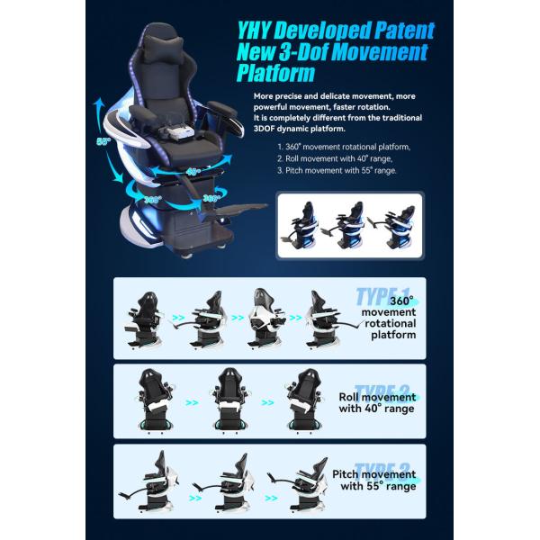 Dynamic 360 VR Chair Roller Coaster VR Games for Theme Parks