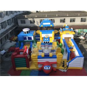 China Super Wings Bounce Playground Theme Park Cartoon Indoor Inflatable Play Area on sale