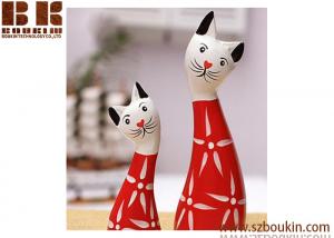  The Nordic animals wooden crafts Hand-painted wooden crafts prosperous cat 2 piece wooden crafts Manufactures