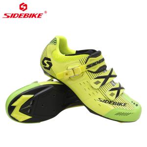  Yellow Youth Breathable Cycling Shoes , Road Bike Durability Anti Skid Sport Shoes Manufactures