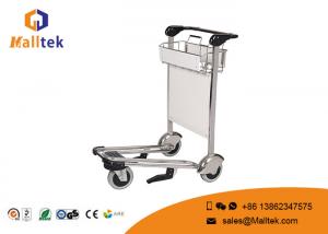 China Rubber Wheel Airport Luggage Trolley Stainless Steel Luggage Trolley With Hand Brake on sale