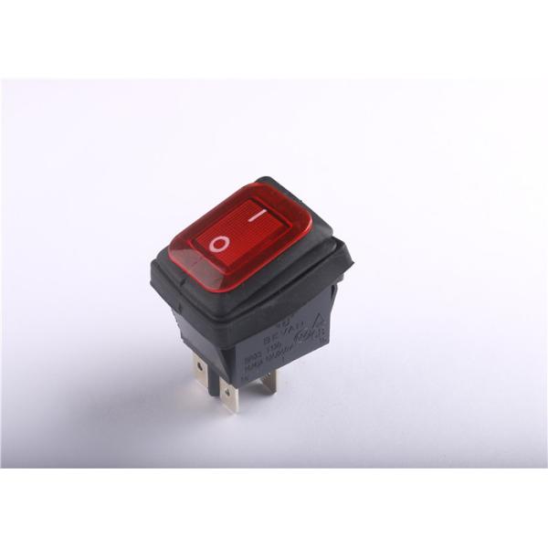 Black Torch Flashlight 2 Pin Rocker Switch , Waterproof Momentary Push Button