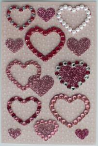  Pearl Jewelry Rhinestone Heart Stickers Sheets For Stationery Silk Printing Manufactures