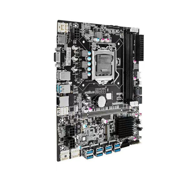 Customized B75 motherboard chassis 8gpu motherboard case with power supply ram and ssd B75 graphics card case