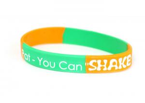 China Personalized Logo Debossed Sports Segmented Silicone Wristbands With Color Infilled on sale