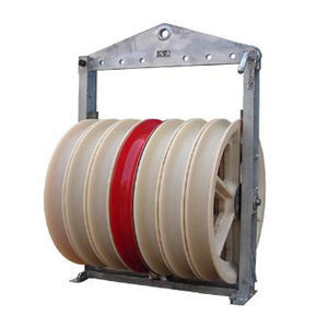  50kN Overhead Line Stringing Construction Tool Seven-Wheel Conductor Stringing Pulley Blocks Manufactures