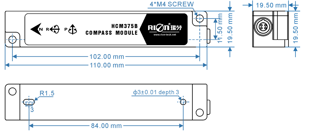 Orientation Sensor 3d Digital Compass Surveying Mapping Antenna North Search