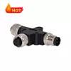  Rigoal 3p 4p 5p M12 Waterproof T Connector IP67 IP68 3 Way T Cable Connector Manufactures