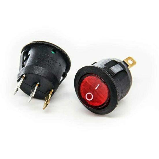 Quality 6A 250V T100 On Off On STDP Neon Round Rocker Switch for sale