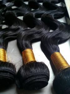China Brazilian virgin hair 100% REMY hair weft/hair weaving/hair bulk,10‘’ 6A hair weaving  color 1#/1B# on sale