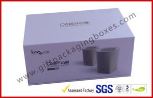  Blue Tooth Speaker Magnetic Rigid Gift Boxes White And Blue Custom Packaging Boxes Manufactures