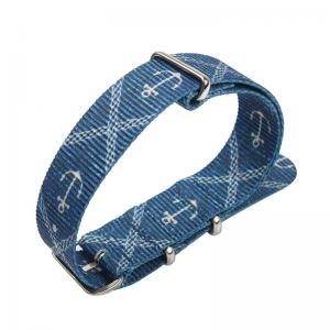  ROHS  Navy Blue Watch Strap , 24mm Wide Nylon Watch Bands Manufactures