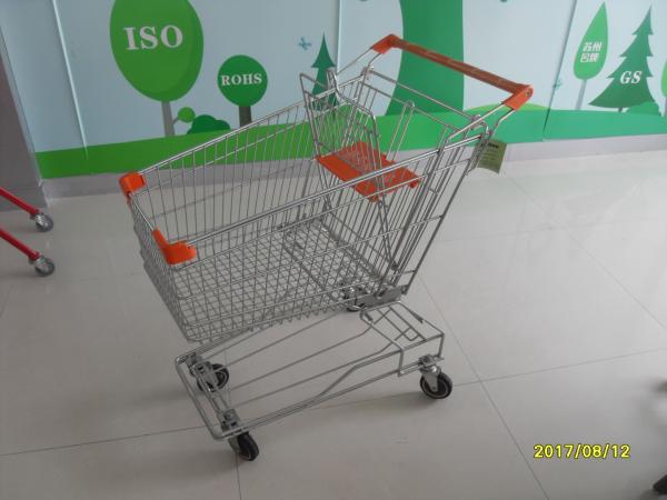 Quality 100L Wire Shopping Trolley / Wire Mesh Supermarket Shopping Trolley with CE SGS for sale
