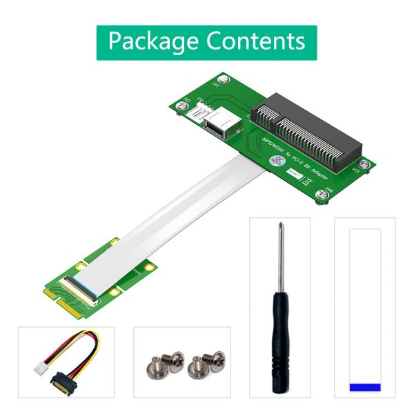 Horizontal Mini PCI-E To PCI-E Express X8+USB Riser Card With High Speed FPC Cable