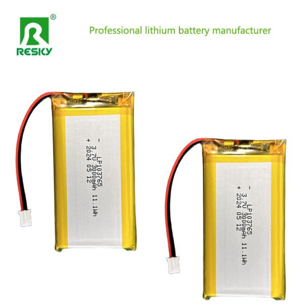 Solar Lithium Polymer Battery Cell 103765 3.7V 7.4V 3000mAh 11.1wh With Jst Connector