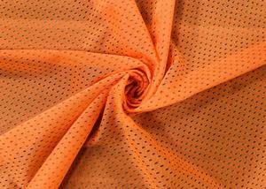  110GSM Polyester Mesh Fabric For Sports Wear Lining Traffic Safety Clothes Neon Orange Manufactures