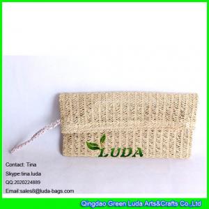 China LUDA Paper Straw Clutch Purse Tote Bag Colored Straw Hard Case Natural on sale