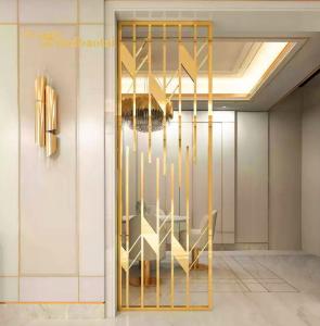 China PVD Gold Coated Stainless Steel Room Partition GB Standard Size 1x2.5meter on sale