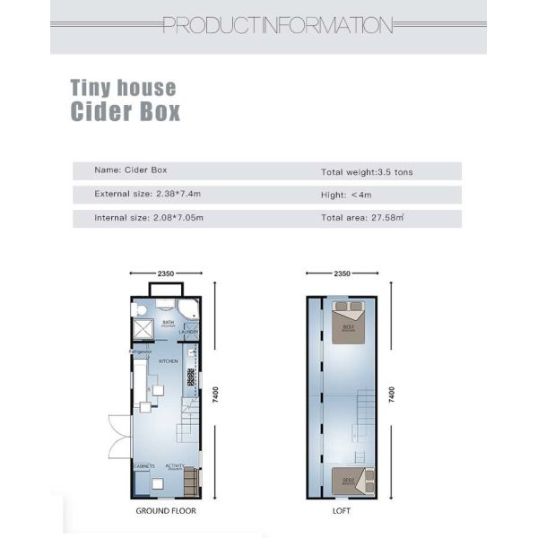 Modular Prefabricated Tiny House On Wheels Cider Box Model Kit Home