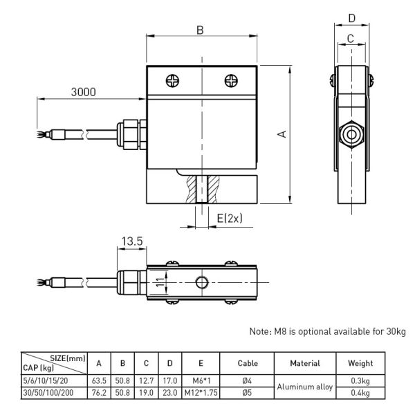 Hopper Bathroom Weighing Scale Load Cell High Accuracy S Type Load Cell
