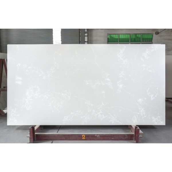High Ridigity White Calacatta Artificial Quartz Slab Benchtop Hotsaling