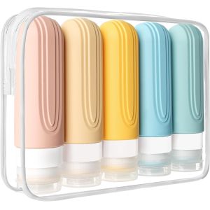 3oz Leak Proof Silicone Travel Bottle Set for Toieltries