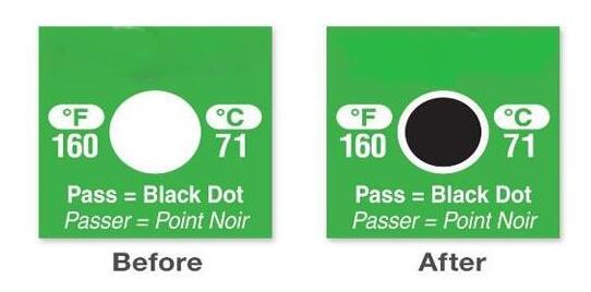 Adhesive Sticker Colour Changing Temperature Indicator Stickers 45℃ 113℉