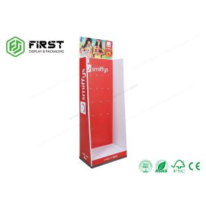  Easy Assembly Cardboard Advertising Stand Customized Floor Display With Plastic Hooks​ Manufactures