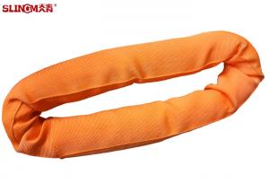 China Soft Orange 20 Ton Polyester Endless Slings , Eye To Eye Duplex Lifting Slings on sale