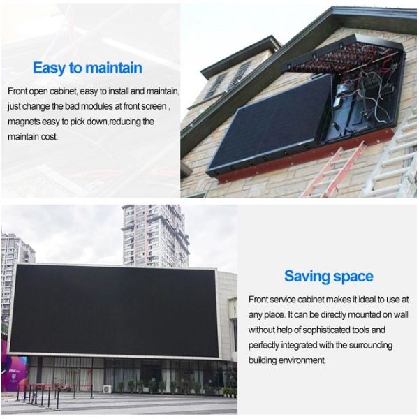 P10 Outdoor Full Color Led Display Wall Mounted With Single Face Front Service