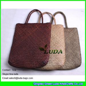  LUDA colored seagrass straw beach bag natural beach towel bag Manufactures