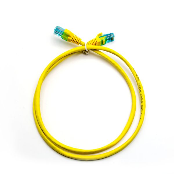Switch Router Modem 2m Yellow Lan Cable / Network Patch Cable For Departments