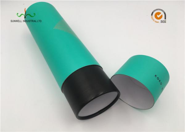 Tea Packing Green Color Cardboard Cylinder Tubes Cylinder Paper Box With Lids