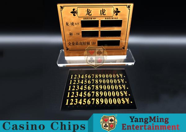 Quality Casino Dragon And Tiger High-Grade Pure Copper Entertainment Bet Card Table Limit Sign for sale