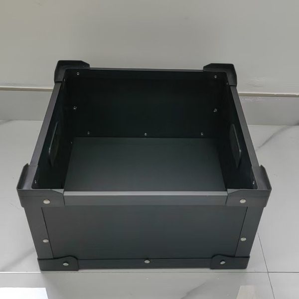 Color Customized Corrugated Plastic Crates Stackable PP Corrugated Box High Bearing
