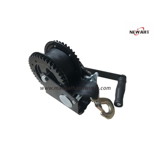 Double Gears Manual Drum Winch ,Two Way Hand Winch / Mechanical Drum Winch With Two Way Ratchet