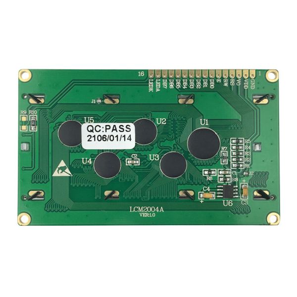 20x4 Character LCD Display Module Yellow/Green STN 3.3V Logic Backlight -20°C-70°C Viewing Direction 6 o'clock Compliance REACH RoHS Compliant