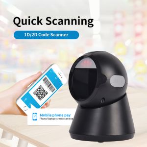Tabletop Omni Directional Barcode Scanner 2D Qr Code Reader For Supermarket