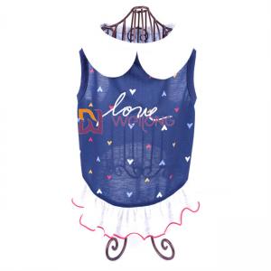  Digital Print Embroider Pet Dress Love Poly Jersey Custom Summer Heart Woven Collar Dog Dressing Gown Manufactures