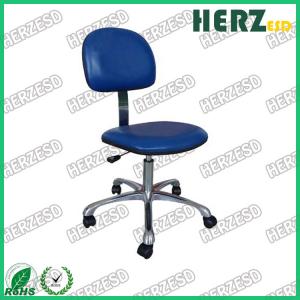 China Industrial PU Leather ESD Office Chair Adjustable Revolving With Chrome Leg on sale