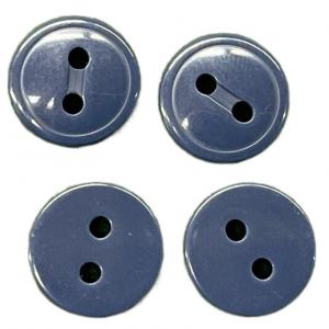  Groove In The Middle Two Hole Flat Back Plastic Resin Buttons 16L Navy Blue Color For Sewing Manufactures