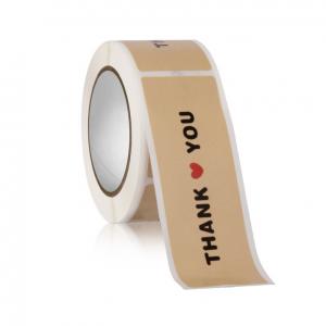 China Customzied Thank You Sticker Roll Self Adhesive Label Roll For Gift Packaging on sale