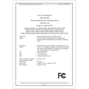 Shenzhen Xinqidian Photo-Electric Co.,Ltd. Certifications