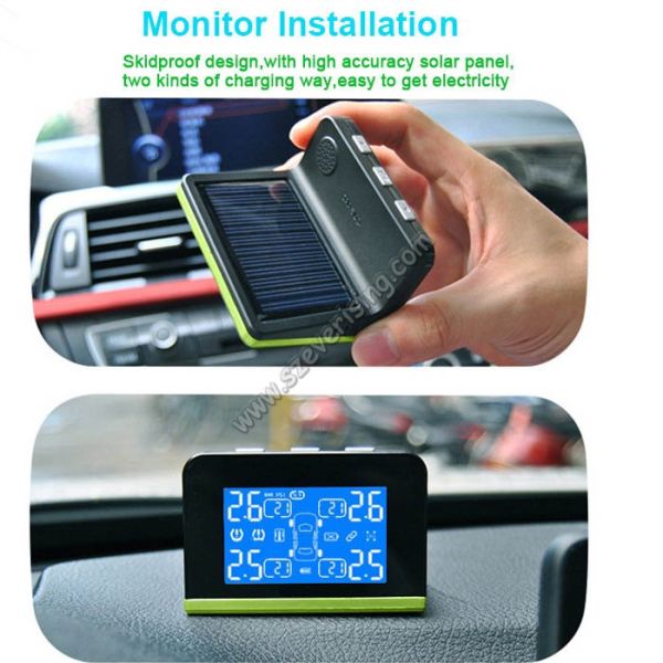Solar TPMS System Tyre Pressure Monitoring System with Replaceable Battery Internal Sensor
