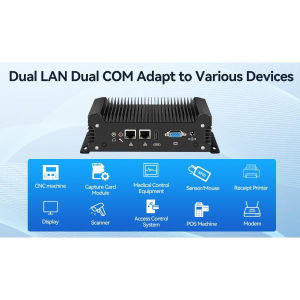 Intel Core Series Processor Industrial Fanless Computer Mini PC With Dual LAN Dual COM