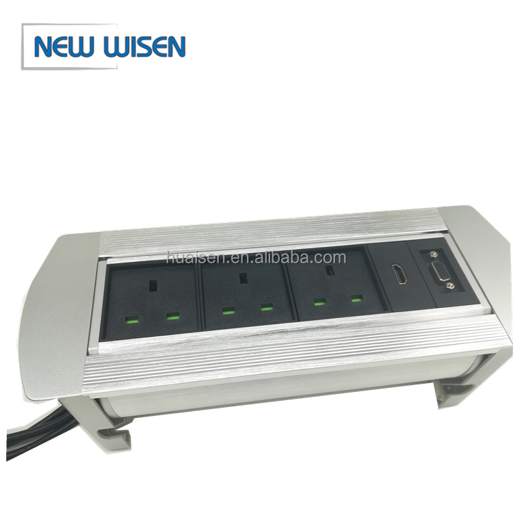 Flip Up Meeting Conference Table Switch Socket Box USB VGA RJ45